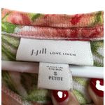 J.Jill Love Linen Tropical Print Short Sleeve Top Tie Waist Small Petite Photo 1