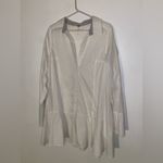 Free People  x REVOLVE All For You Shirt Dress WHITE Button Down Peplum MED EUC Photo 1