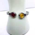 Boutique NWOT Snap-Button Charm Silver-Tone Bangle Bracelet Photo 3