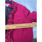 Coldwater Creek  Women's Floral Ruffle Collar Blazer Jacket Lined Burgundy Sz 16 Photo 9