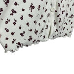 Aeropostale Long Sleeve Floral Button-Front Crop Top in White/Red Size XS Photo 9