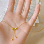 Bow Pendant Necklace for Women Gold Photo 2