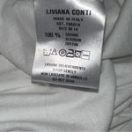 Liviana Conti Womens Size M White Cotton Long Puff Sleeve Round Neck Tee T Photo 8