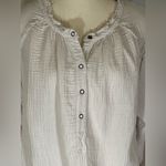 We The Free  White w/Peach Shade Long Sleeve Button Up Photo 1