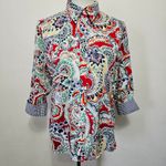 CHAPS  Red & Blue Paisley No Iron Button Down Size Large Photo 1