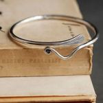 Boutique NEW Women's Feather 925 Sterling Silver Bracelet, Adjustable Cuff‎ Photo 2