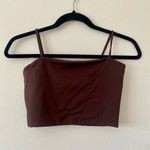 Susana Monaco Essential String Crop Top in Brown Spaghetti Strap Photo 3