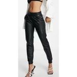 Commando  Joggers Womens Small Faux Vegan Leather Pull On Pants Black Pockets Photo 2