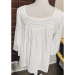 Cynthia Rowley  Gauzy Blouse Sz L Cream Boho Peasant Top Cotton Romantic Cottage Photo 4