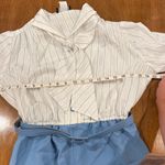 Vintage 1970s Bow Tie Shirt Dress Blue Size M Photo 4