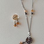 Boutique Dark Silver Orange Crystal Set Photo 1
