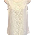 Laundry by Shelli Segal Laundry Shelli Segal Sleeveless Lace Scoop Neck Tank Top Blouse White Small Photo 0