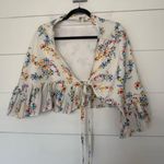 All Things Mochi Women’s Large Floral Ruffle Cape Top Photo 0