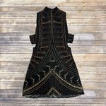 Stone Cold Fox Black Silk Mock Neck Sleeveless Side Cut Outs Short Dress 3 US 6 Photo 6