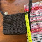 The Sak  Crochet Brown Hobo Shoulder‎ Bag Boho Small Purse Zip Closure Photo 6