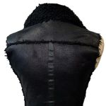 Forever 21 Faux Leather Shearling Fur Vest Jacket Black Small Rocker Sleeveless Photo 7