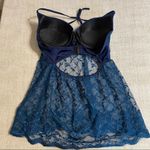 Coquette Push Up Lace Baby Doll Top Blue Size L Photo 5