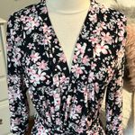 Romantic Silky Robe Black Floral Photo 1