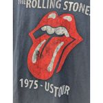 The Rolling Stones  T-Shirt Graphic 1975 US Tour Short Sleeve Blue Size XS Photo 4