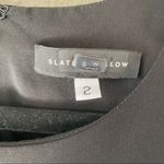 Slate + Willow Black & Blue Ruffled Asymmetrical Midi Dress Size 2 Photo 3