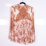 Free People Lady Luck High Neck Long Sleeves Cut Out Back Mini Tunic Dress Ivory Photo 0