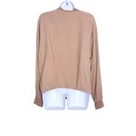 Anthropologie Melrose & Market Lightweight Rayon Bomber Jacket Size L Tan Photo 4