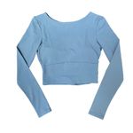 Halara  Teal XS Long Sleeve Backless Athletic Crop Top Photo 0