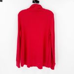 Eddie Bauer Red Waffle Knit High Neck Pullover Thermal Top Women's Size Large Photo 1