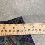 Vintage Russ Pleated Preppy Midi Skirt Womens 14 Purple Paisley Silky Satin Photo 10
