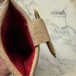 Red Floral Embroidered Velvet Wristlet phone or multipurpose Pouch Photo 1