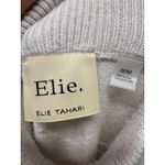 Elie Tahari Elie‎ Tahari Cream Sweater Size M Puff Dolman Sleeve Mock Neck Cable Knit Preppy Photo 2