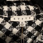 HYFVE Black White Houndstooth Tweed Jacket Pearl Buttons Preppy M Quiet Luxury Photo 4