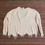 Main Strip NWOT LIGHT PINK KNIT DISTRESSED SWEATER Photo 3