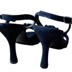 BELTRAMI Suede Sandals Navy Blue 3D Floral Design Sling Back Italy EU 38 US 7.5 Photo 6