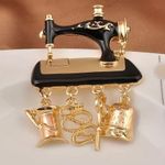 Vintage Style Sewing Machine Pin Badge Decorative Accessories Faux Fashion Jewel Photo 2