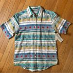 Cabin creek NEW  Vintage Novelty Fruit Stripe Button Down Top Womens Small cotton Photo 0