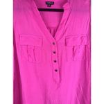 Torrid  Barbie Pink Sleeveless Pullover Button Down Tank Top Tunic Blouse Size 0X Photo 1
