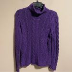 Lauren Ralph Lauren Cable Knit Mock Neck Turtleneck Knit Sweater Photo 1