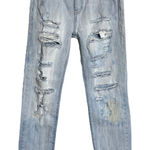 One Teaspoon ‎ Awesome Baggie Jeans Blue Light Wash Highly Destroyed Distressed Photo 0