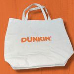 Dunkin Donuts Large Canvas Tote Bag 100% Cotton Carry On Coffee Beach Travel Gym Orange Photo 1