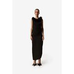 Coperni Feather Boa Jersey Midi Dress in Black 42 New Womens Backless Size undefined Photo 11