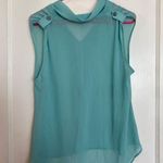 Andrée 🚨 $1 BLOWOUT SALE Andree Blue Semi Sheer 100% Polyester Sleeveless Blouse Large Photo 1