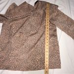 ZARA Basic Asymmetric Ruffle Blouse Size M Long Sleeve Polka Dot Pink Black Photo 7