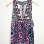 Free People Black Floral Deep V Dream Darlin' Tank Top Size Small Photo 5