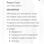 CAbi  Pepper Fringe Cape Sweater 3361 Photo 9