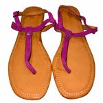 UGG NEW  Pink Sueded Leather Madeena T Strap Slingback Thong Sandals size 9 Photo 2