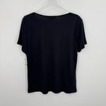 JM Collection  blouse L paisley embroidered beaded collar knit short sleeve NEW Photo 3