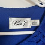 Eliza J  Royal Blue Sleeveless Shift Dress with Floral Lace Overlay Photo 1