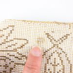 Vintage Handmade White Czechoslovakian Art Deco Beaded Clutch Women One Size Photo 5