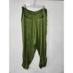 Anthropologie Diandra Green Satin Pleated Joggers Size 16. B-3 Photo 9
